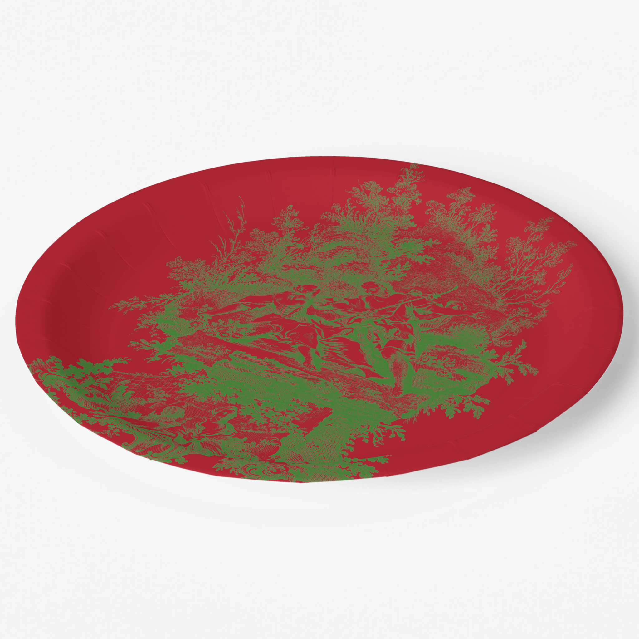 Vintage Voyagers France Red/Green Toile Plate