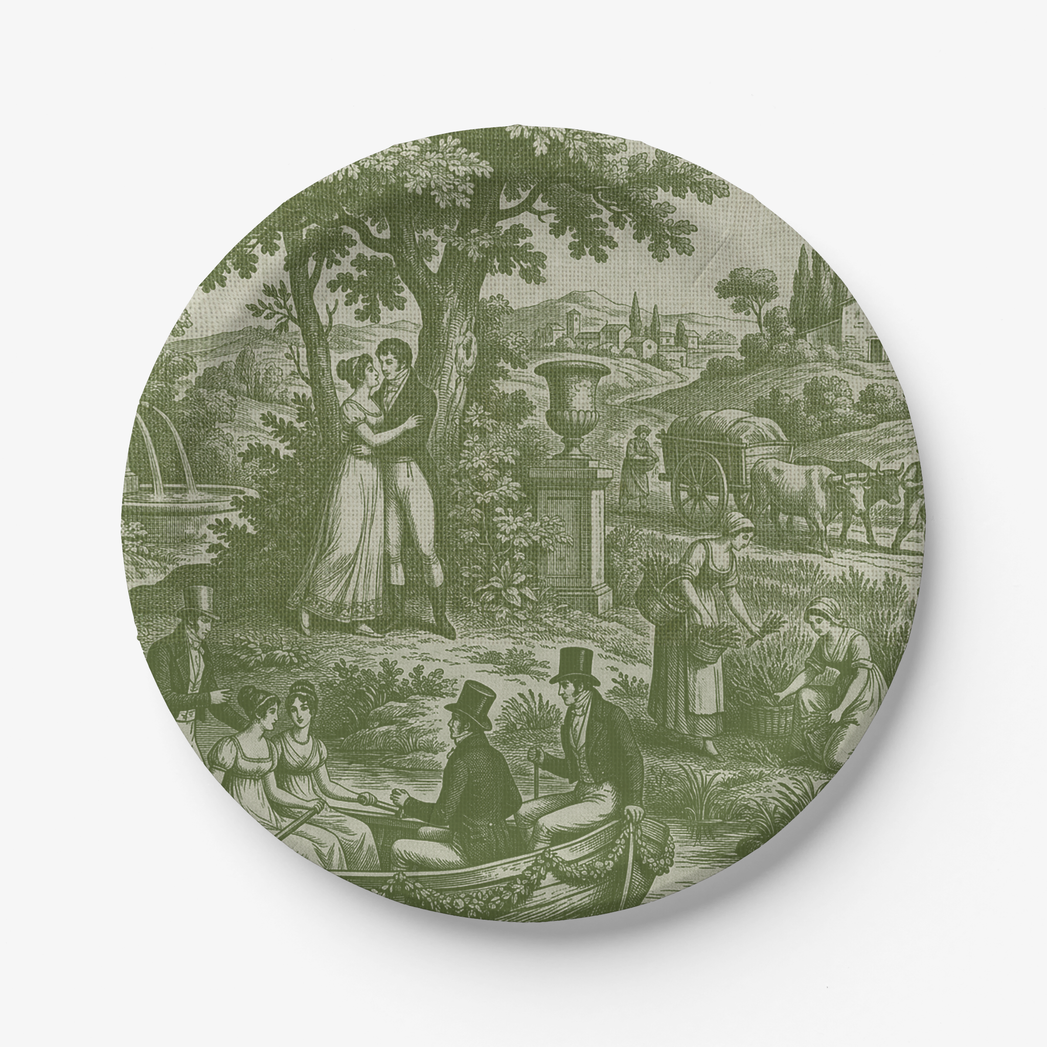 Vintage Voyager France Olive Paper Plate