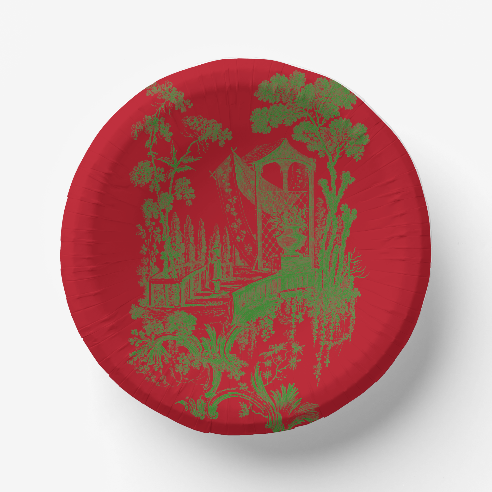 Vintage Voyagers France Red/Green Toile Plate