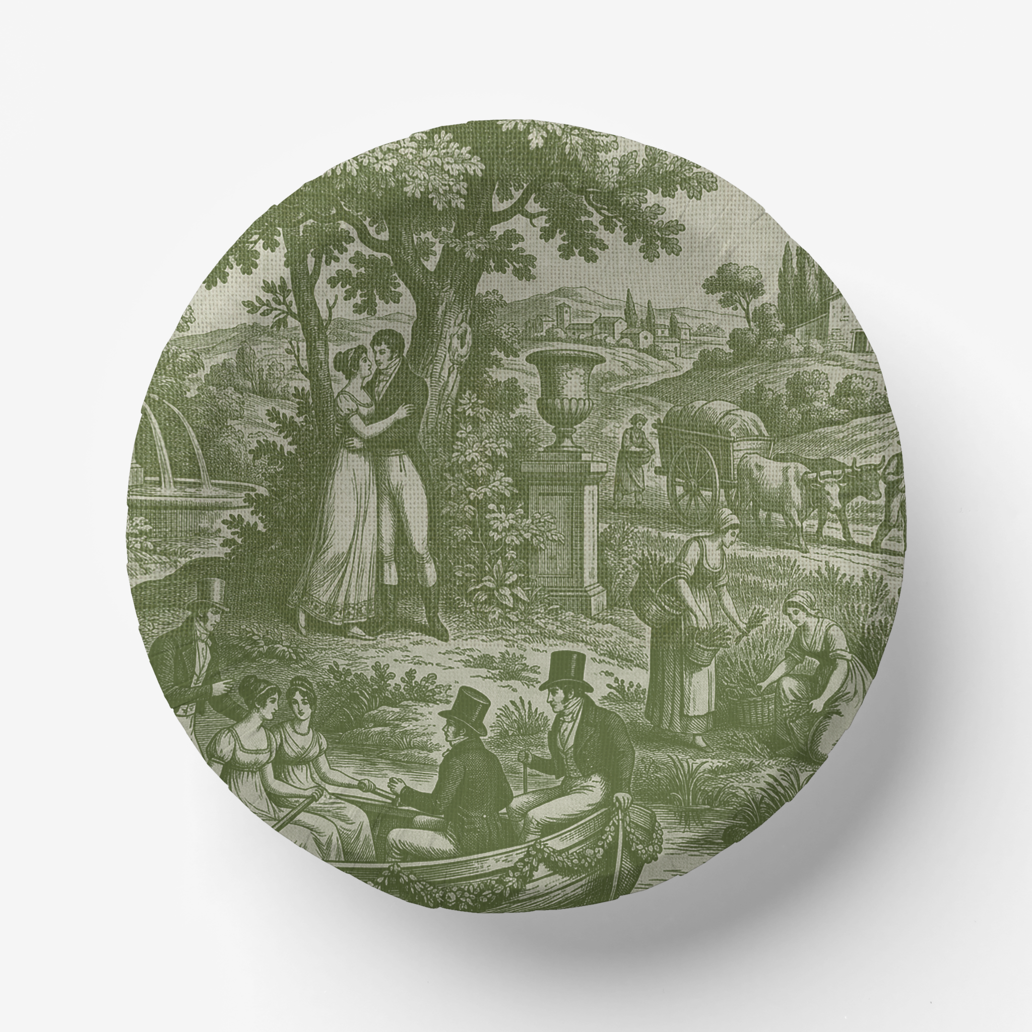 Vintage Voyager France Olive Paper Plate
