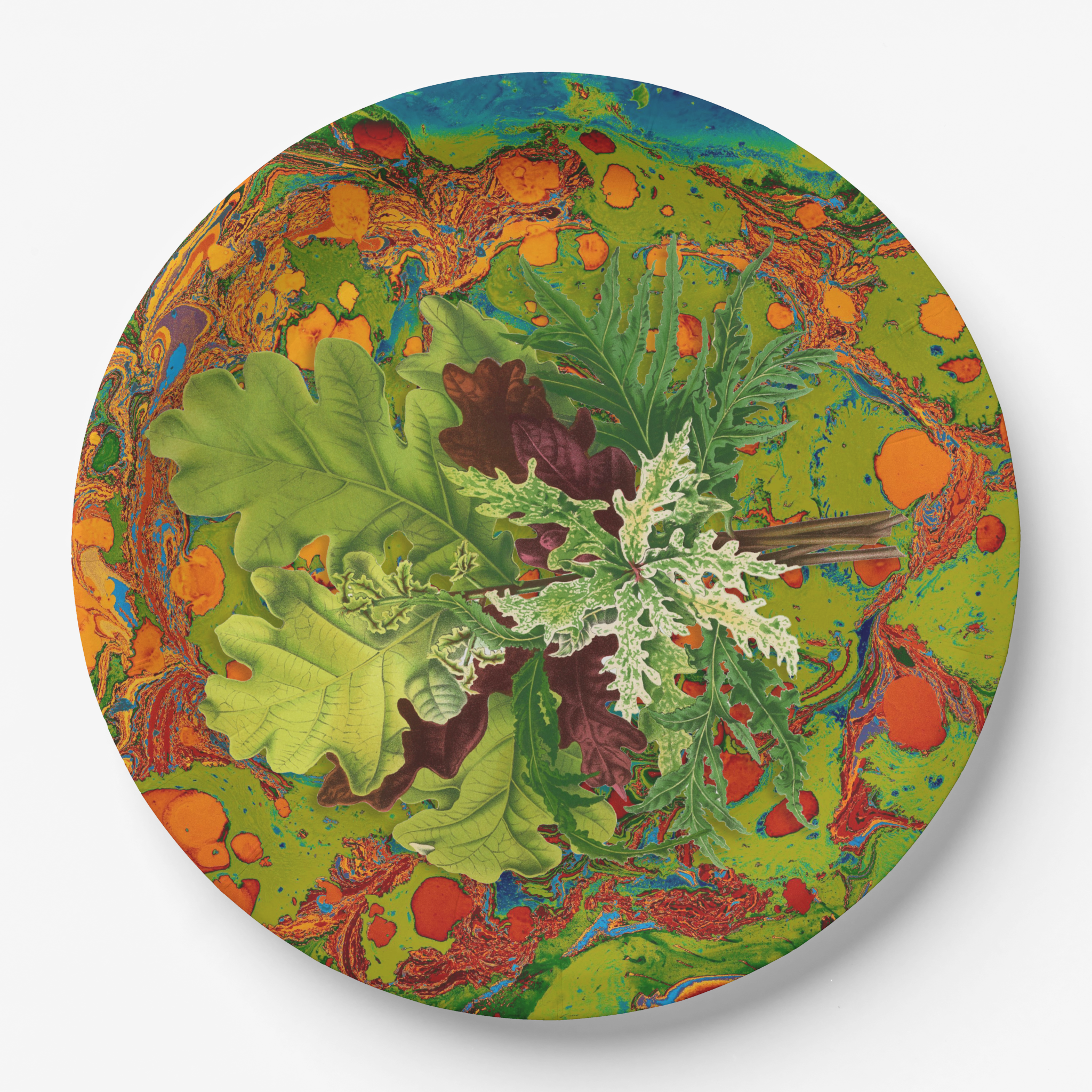 Vintage Voyagers France Les Fleurs Teal Floral Plate