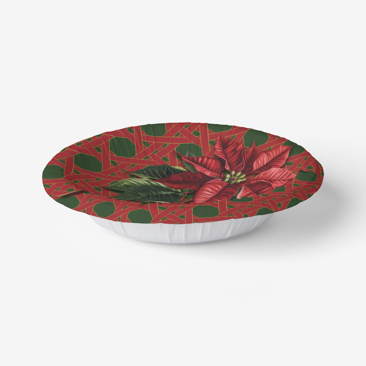 Vintage Voyagers France Poinsettia Paper Party Plates