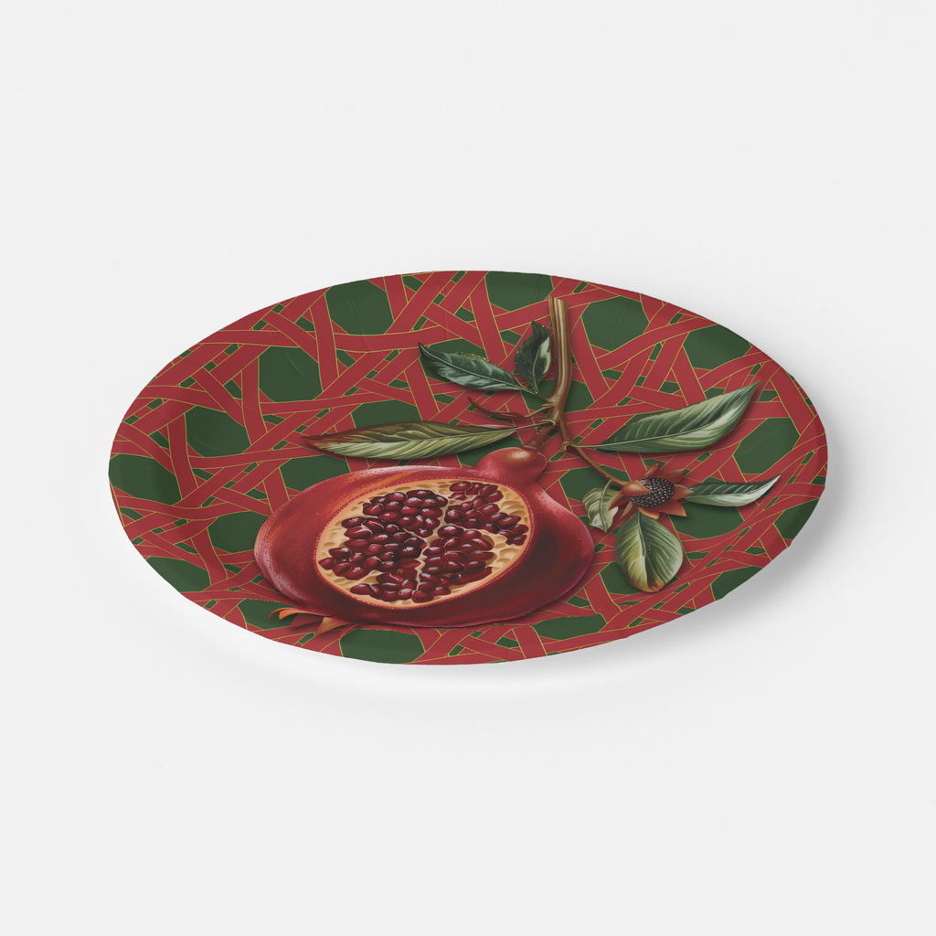 Vintage Voyagers France Pomegranate Paper Party Plates