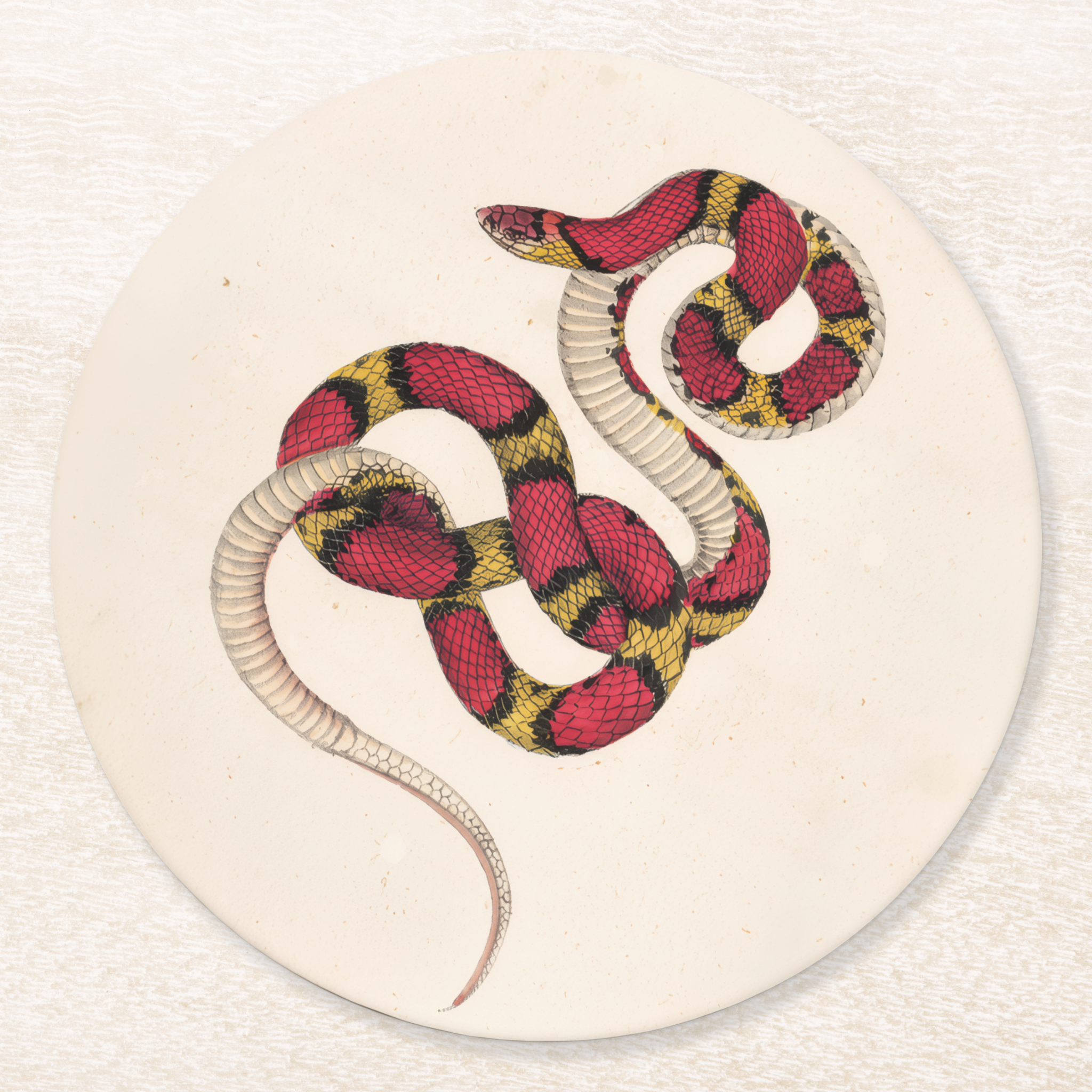 Vintage Voyagers France Red Banded Pape Coaster 