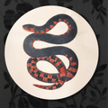 Vintage Voyagers France Red Snake Round Paper Coaster
