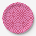 Vintage Voyagers France La Chinoiserie Rouge Fretwork Paper Party Plate