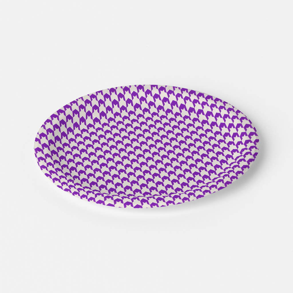 Vintage Voyagers France Royal Houndstooth Paper Plates