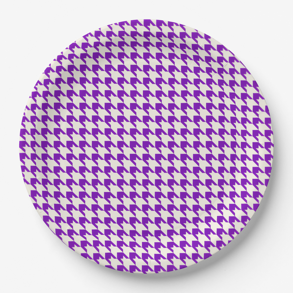 Vintage Voyagers France Royal Houndstooth Paper Plates