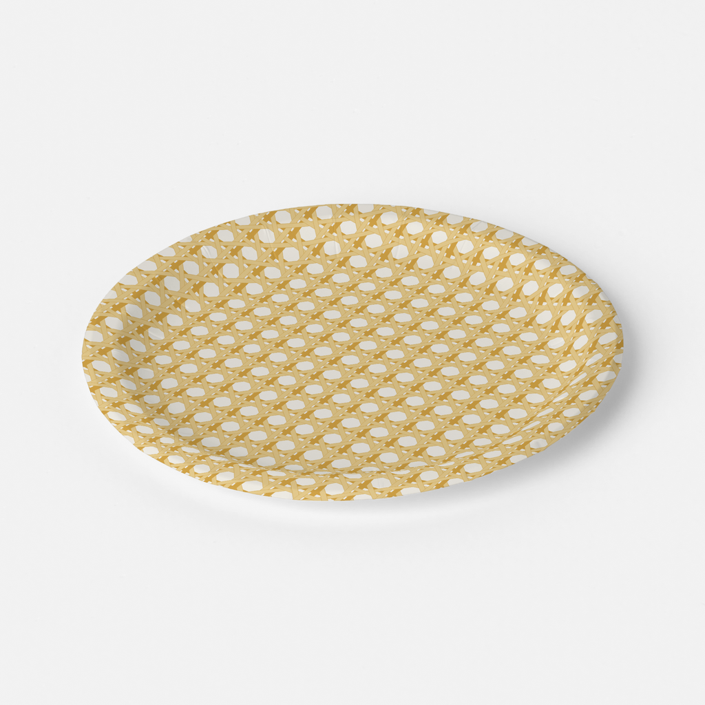 Vintage Voyagers France Caned Paper Plates