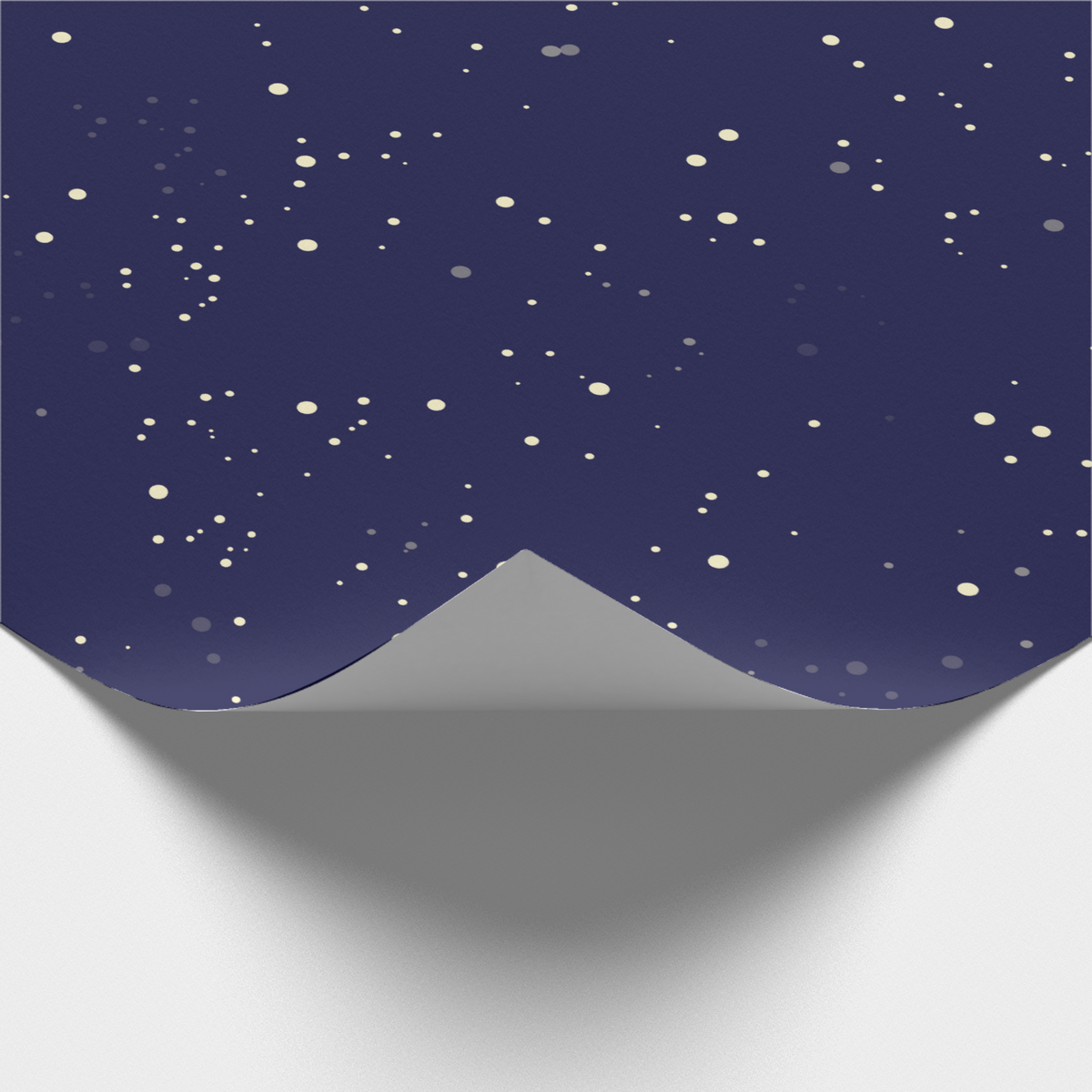 Noël La Nuit Étoilée table runner, a corner turned back to show the stars close up
