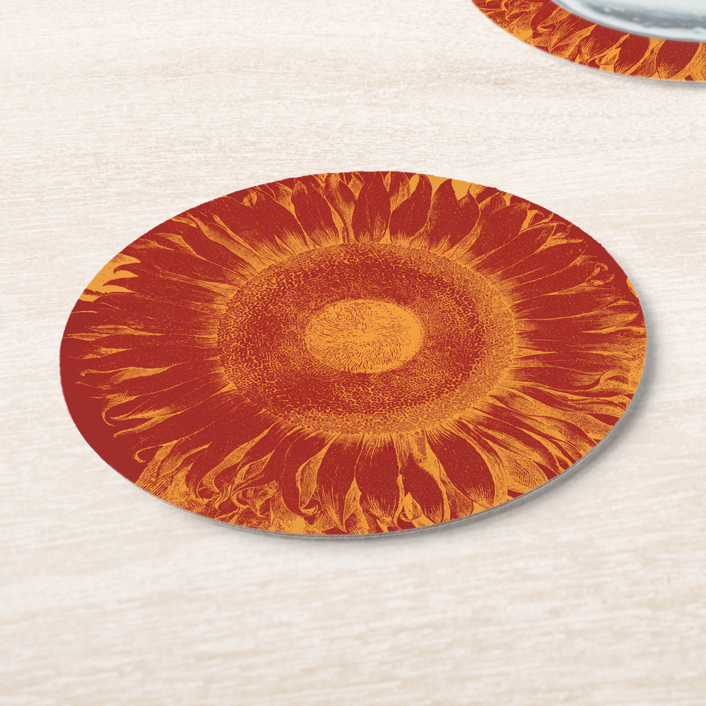 Vintage Voyagers France Sunflower Round Paper Coaster 