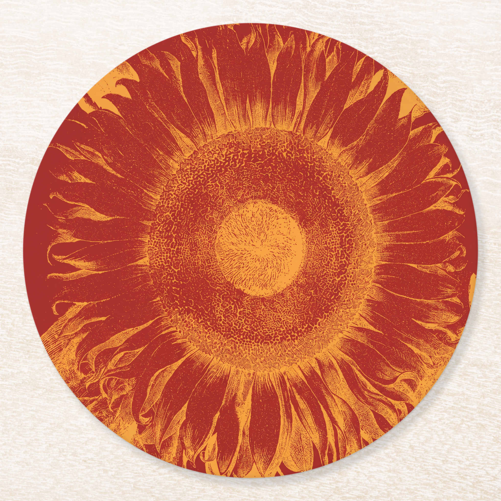 Vintage Voyagers France Sunflower Round Paper Coaster 