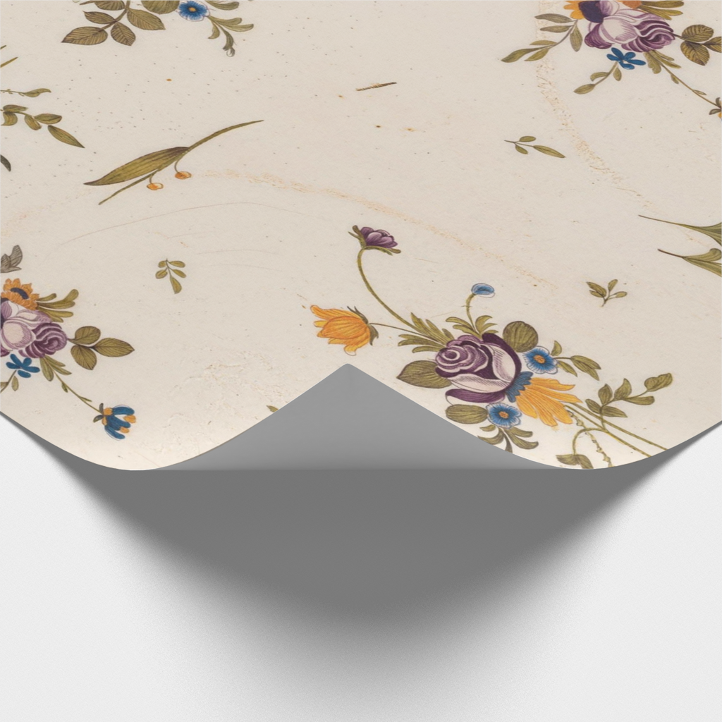 Vintage Voyagers France Moustier Floral  Paper Table Runner