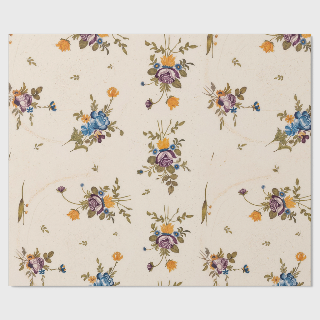 Vintage Voyagers France Moustier Floral  Paper Table Runner