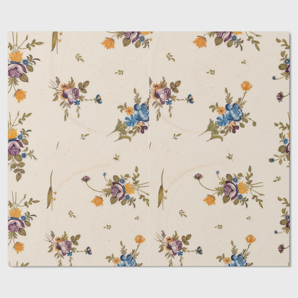 Vintage Voyagers France Moustier Floral  Paper Table Runner