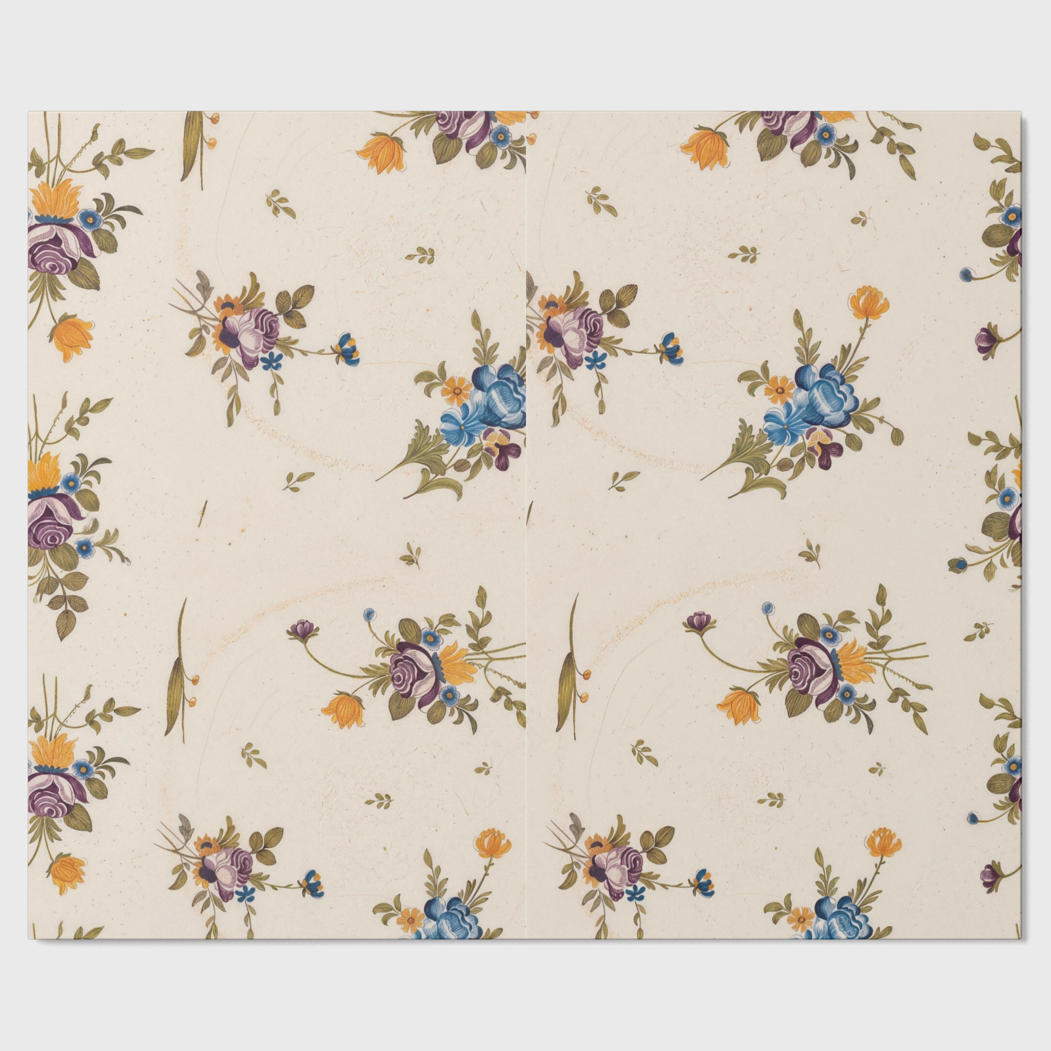 Vintage Voyagers France Moustier Floral  Paper Table Runner