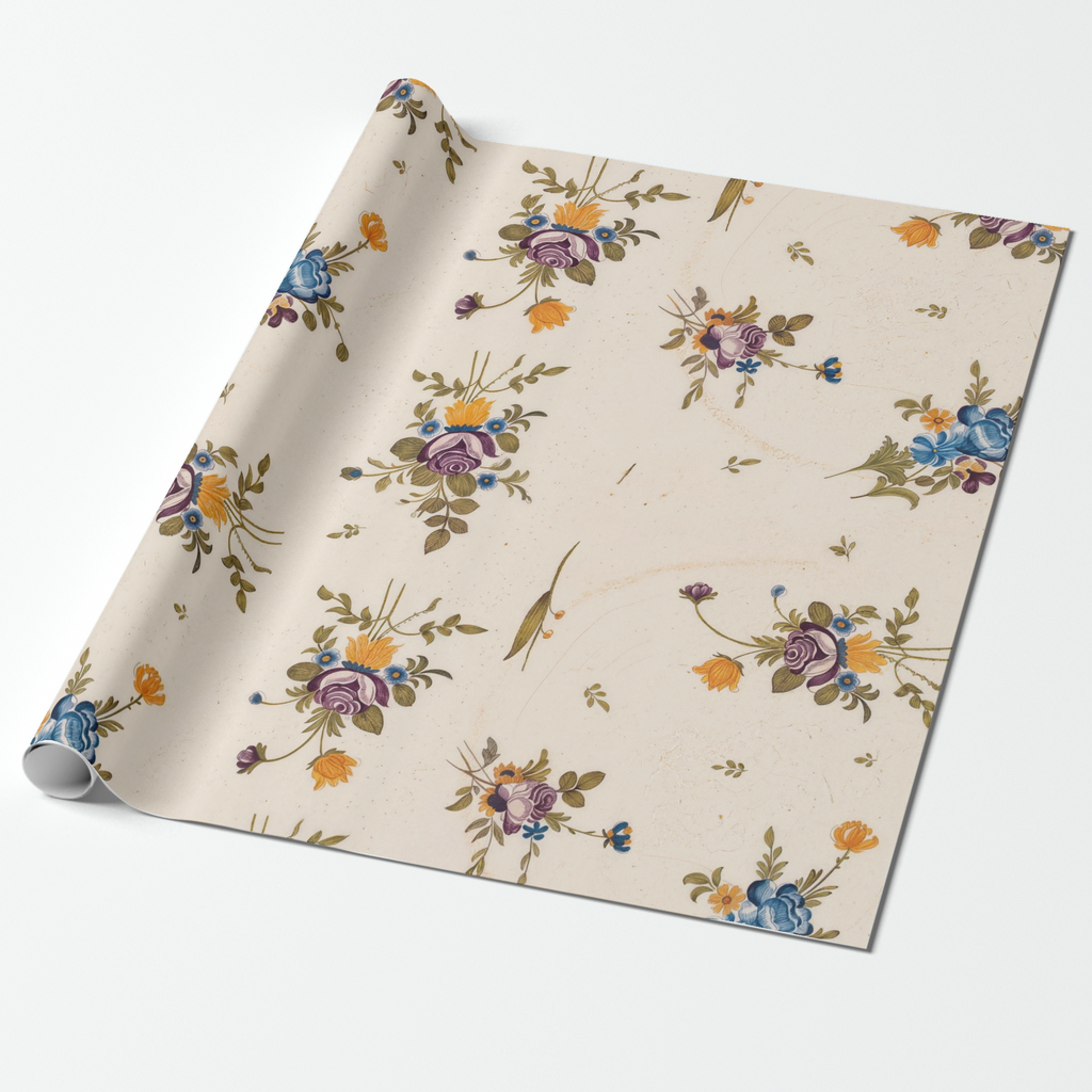 Vintage Voyagers France Moustier Floral  Paper Table Runner