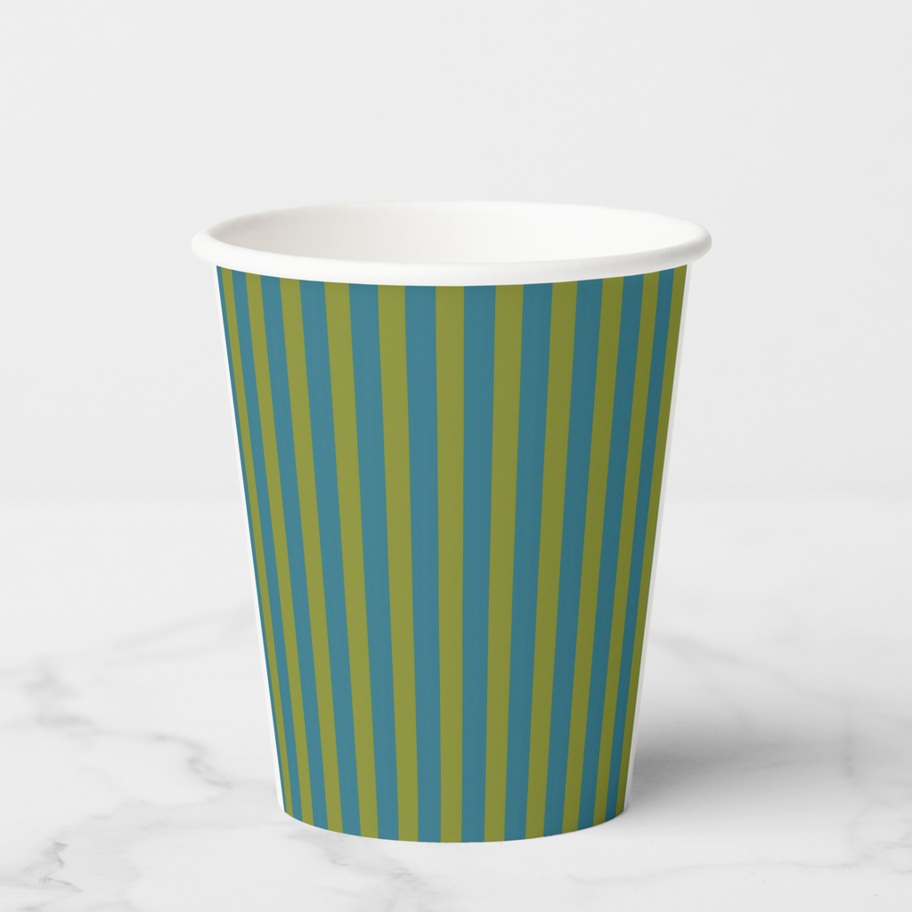 Vintage Voyagers France Teal Paper Party Cups 