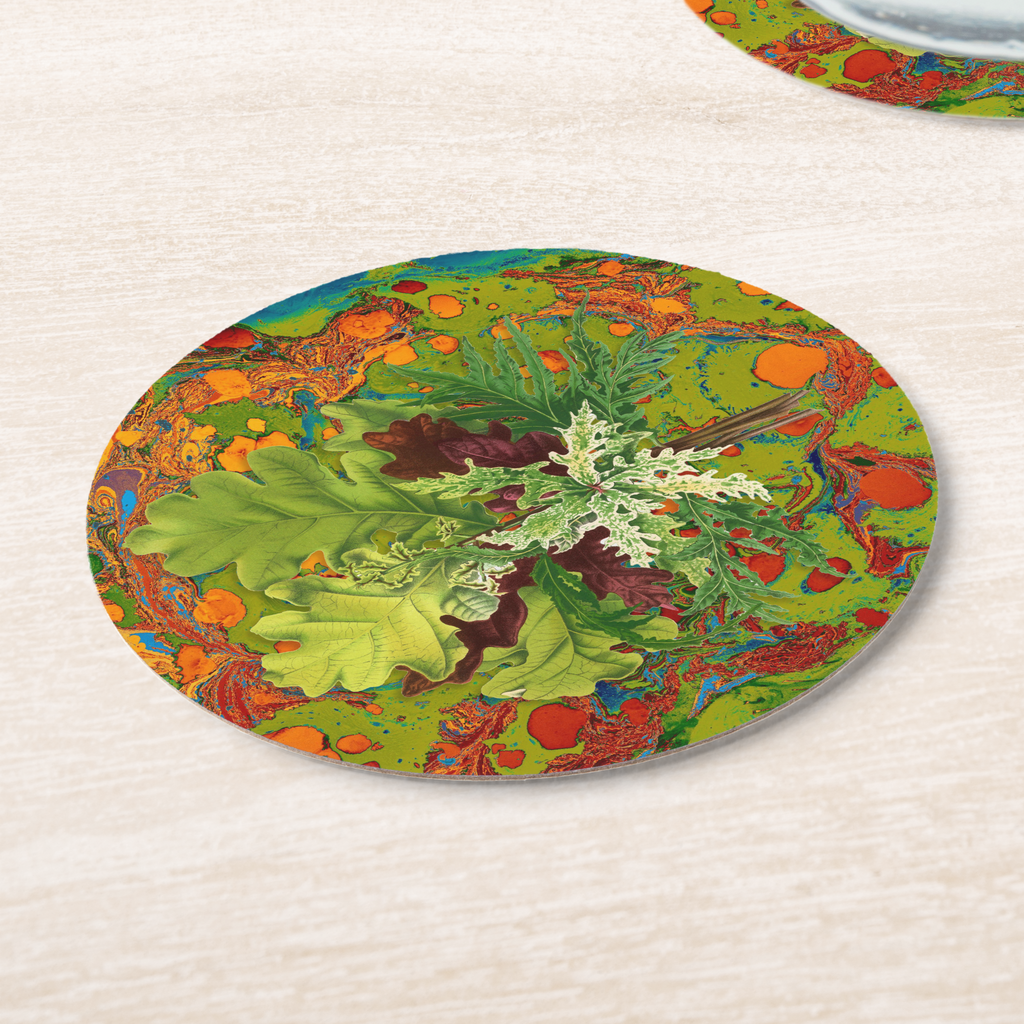 Vintage Voyagers France Teal Round Paper Coaster