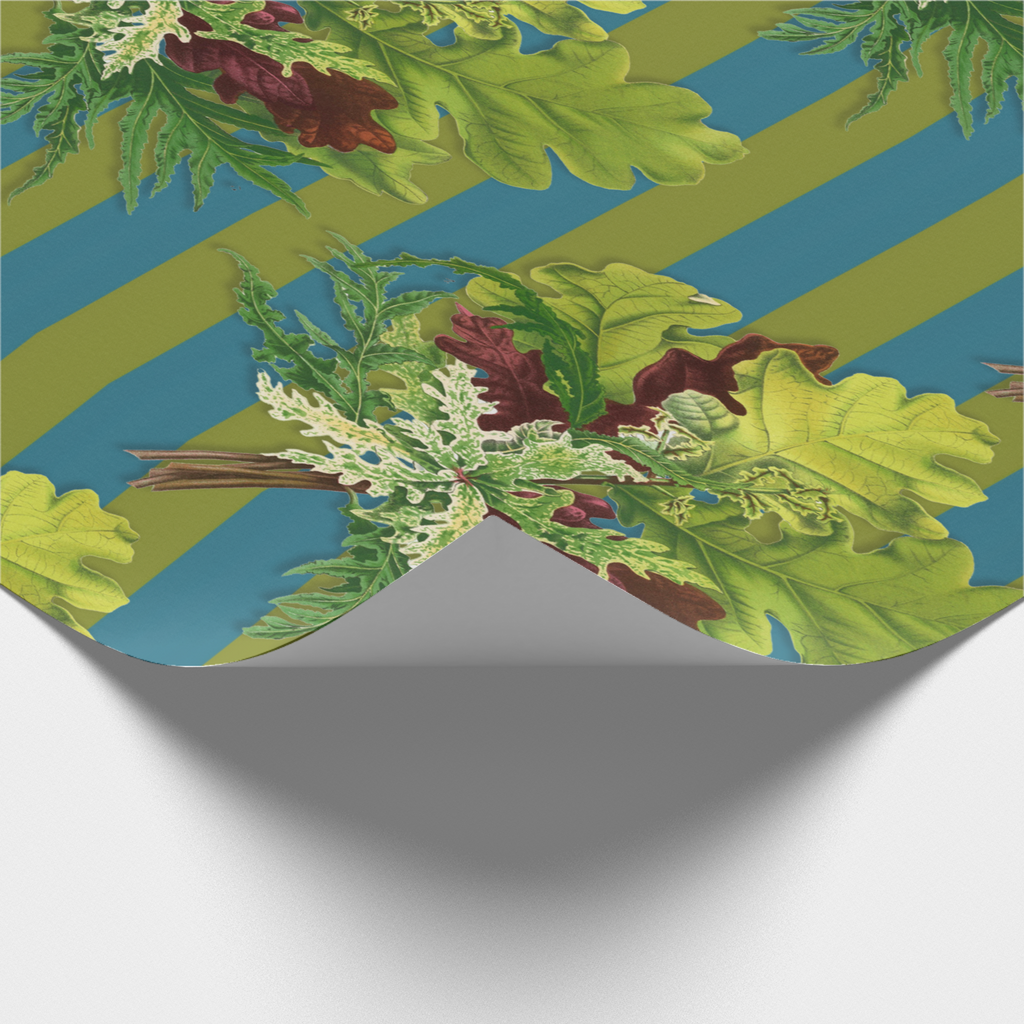 Vintage Voyagers France Les Fleurs Teal Stripe Table Runner
