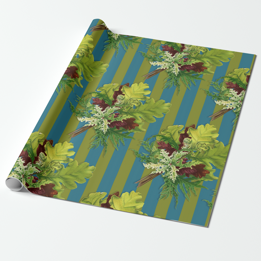 Vintage Voyagers France Les Fleurs Teal Stripe Table Runner