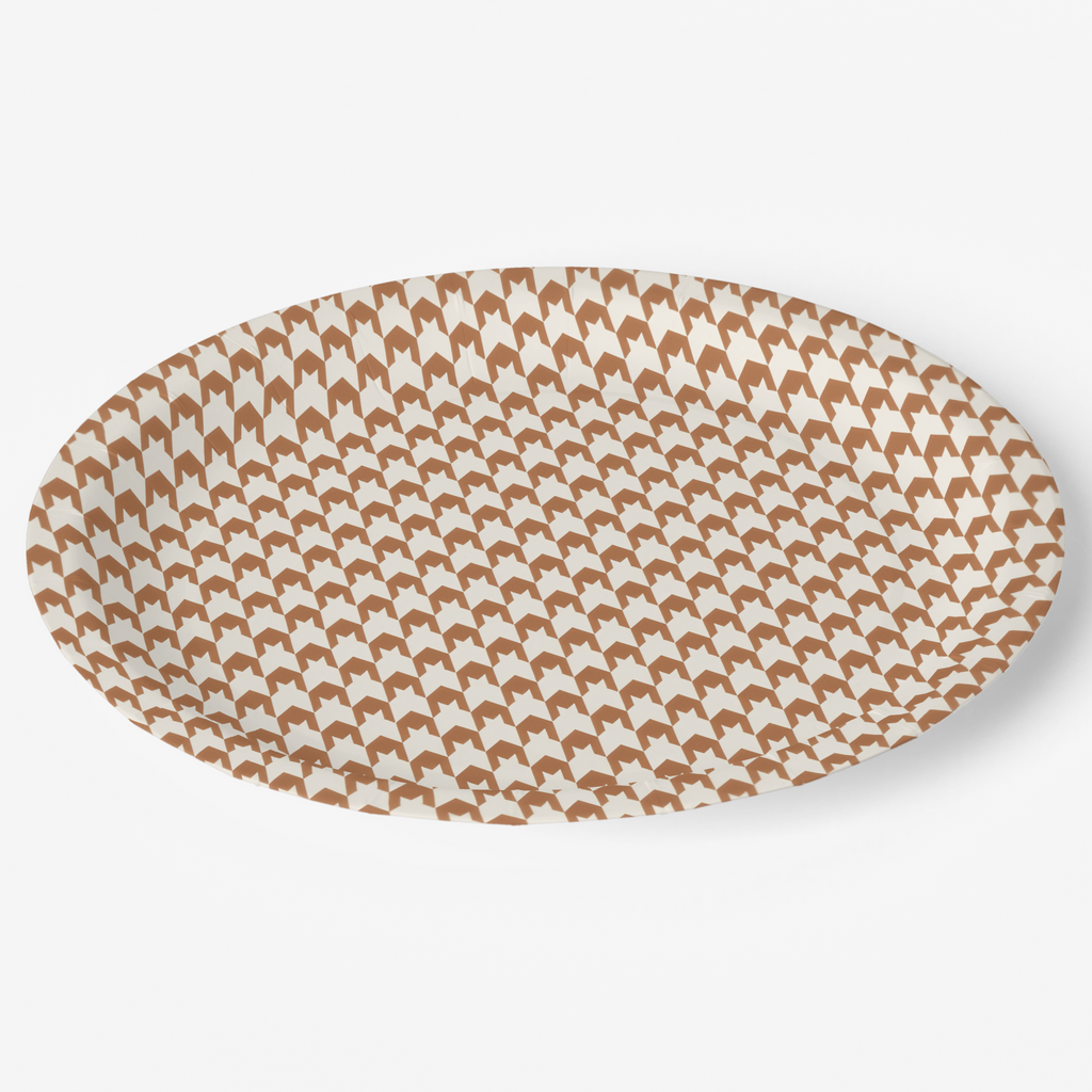 Vintage Voyagers France Terracotta Houndstooth Paper Plates