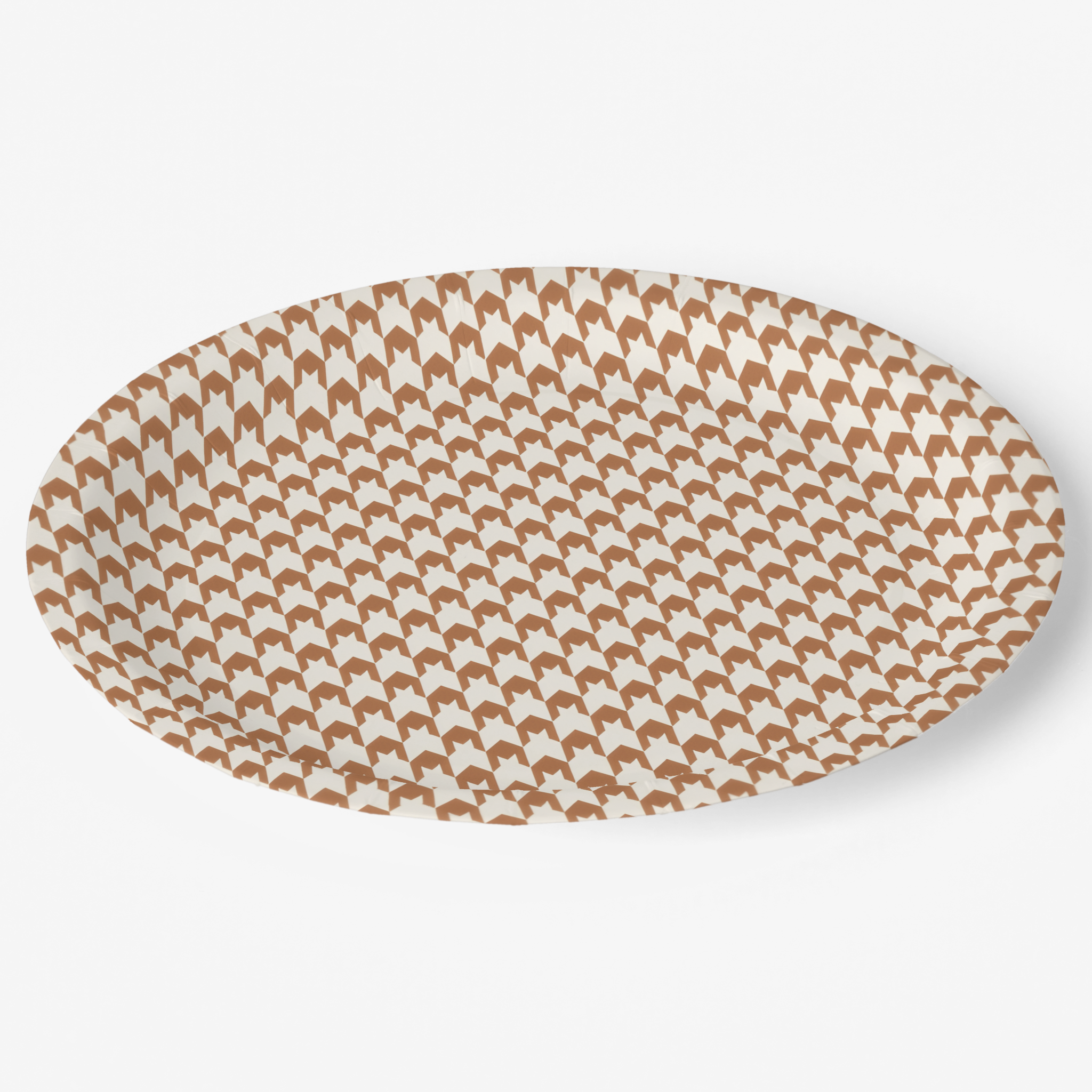 Vintage Voyagers France Terracotta Houndstooth Paper Plates
