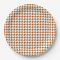 Vintage Voyagers France Terracotta Houndstooth Paper Plates
