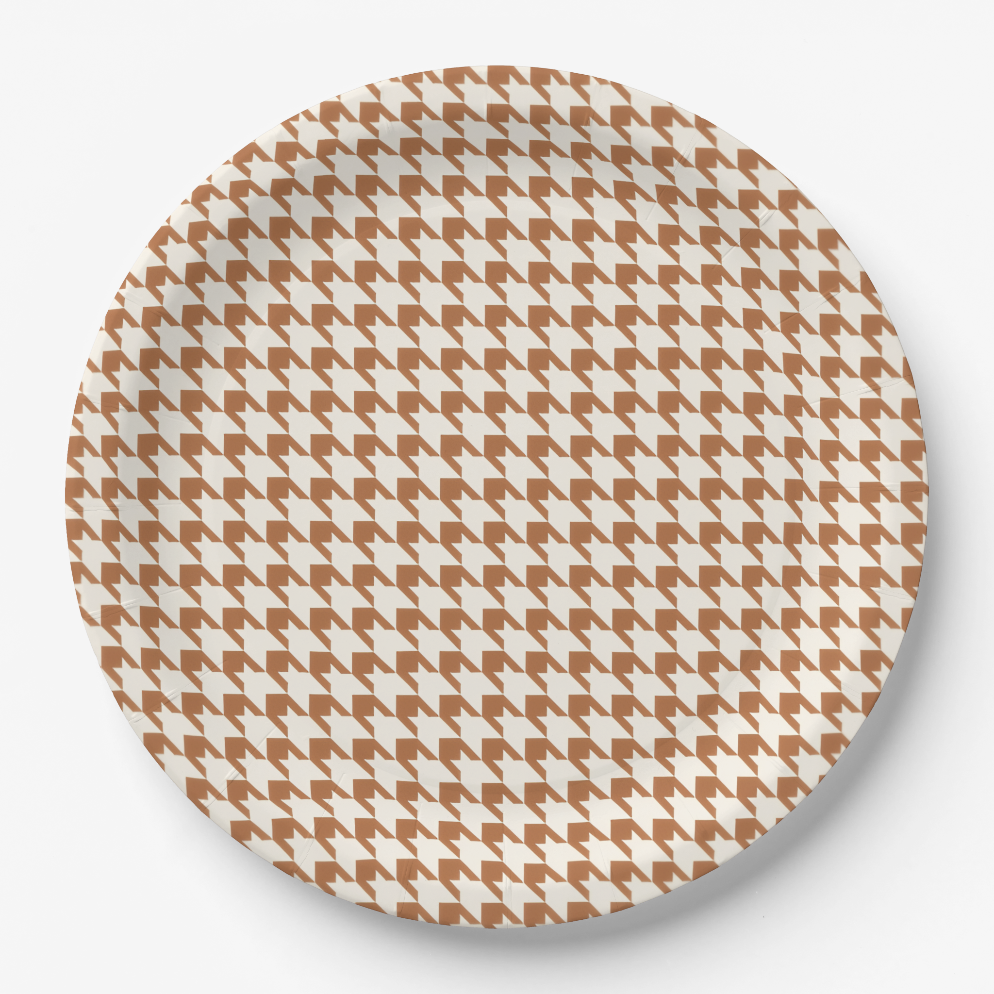 Vintage Voyagers France Terracotta Houndstooth Paper Plates