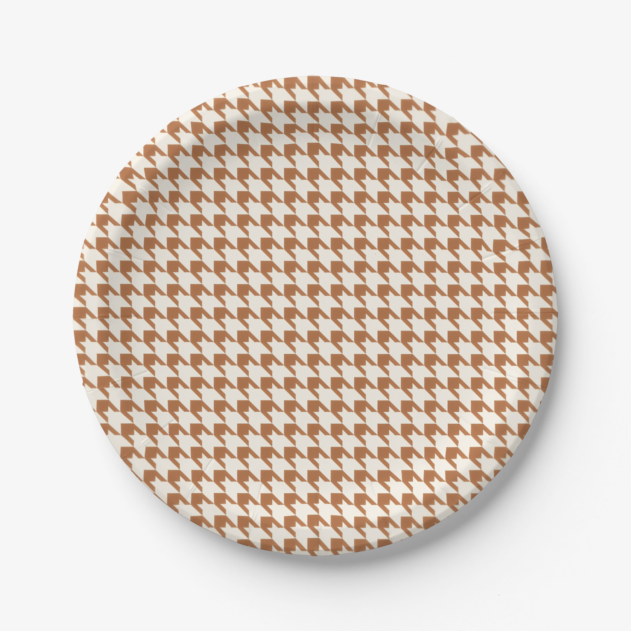 Vintage Voyagers France Terracotta Houndstooth Paper Plates