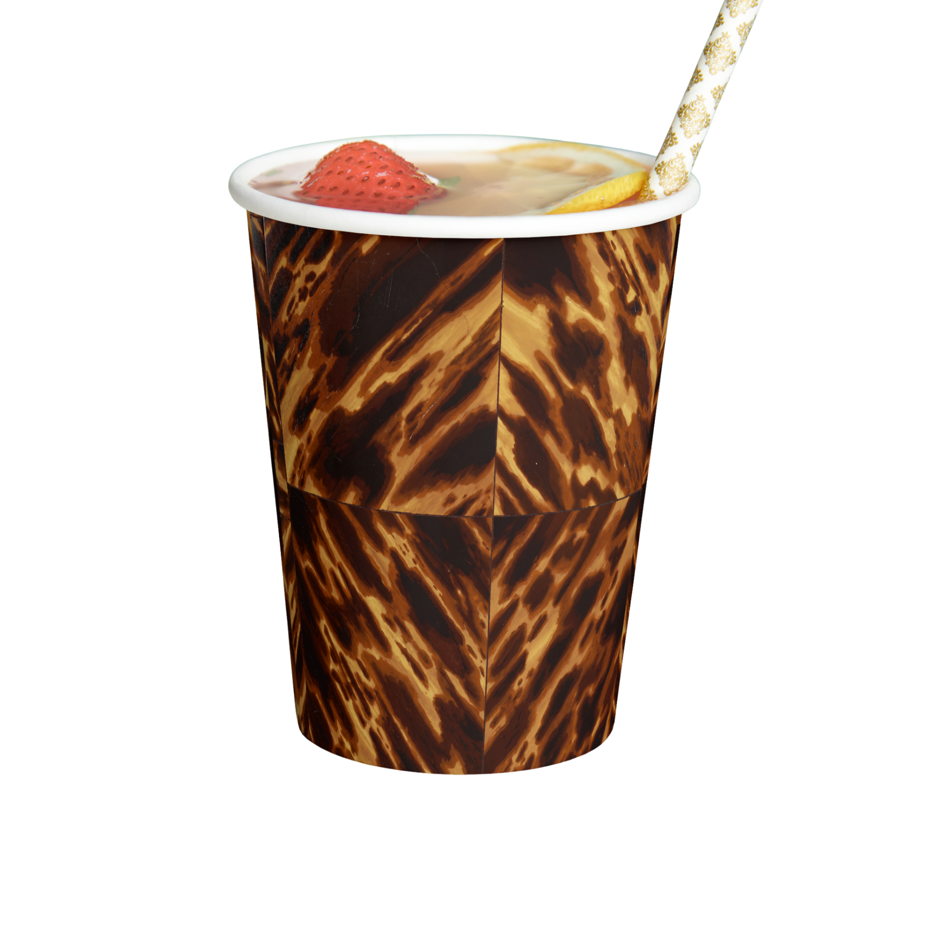 Bee Bomb Tortoiseshell paper party cup, front