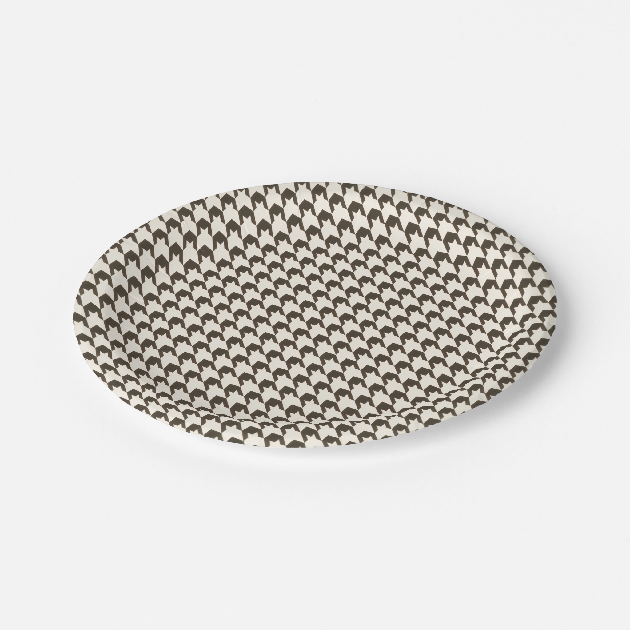 Vintage Voyagers France Umber Houndstooth Paper Plates