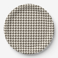 Vintage Voyagers France Umber Houndstooth Paper Plates