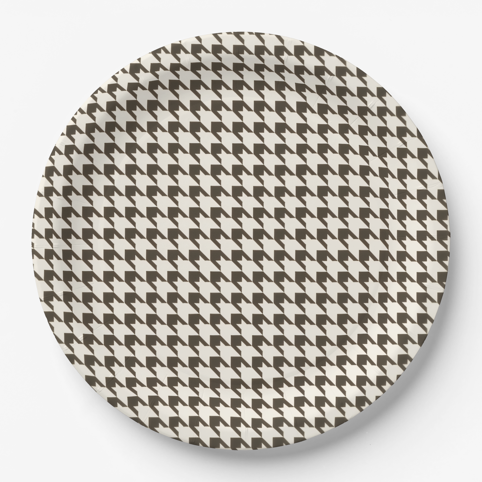Vintage Voyagers France Umber Houndstooth Paper Plates