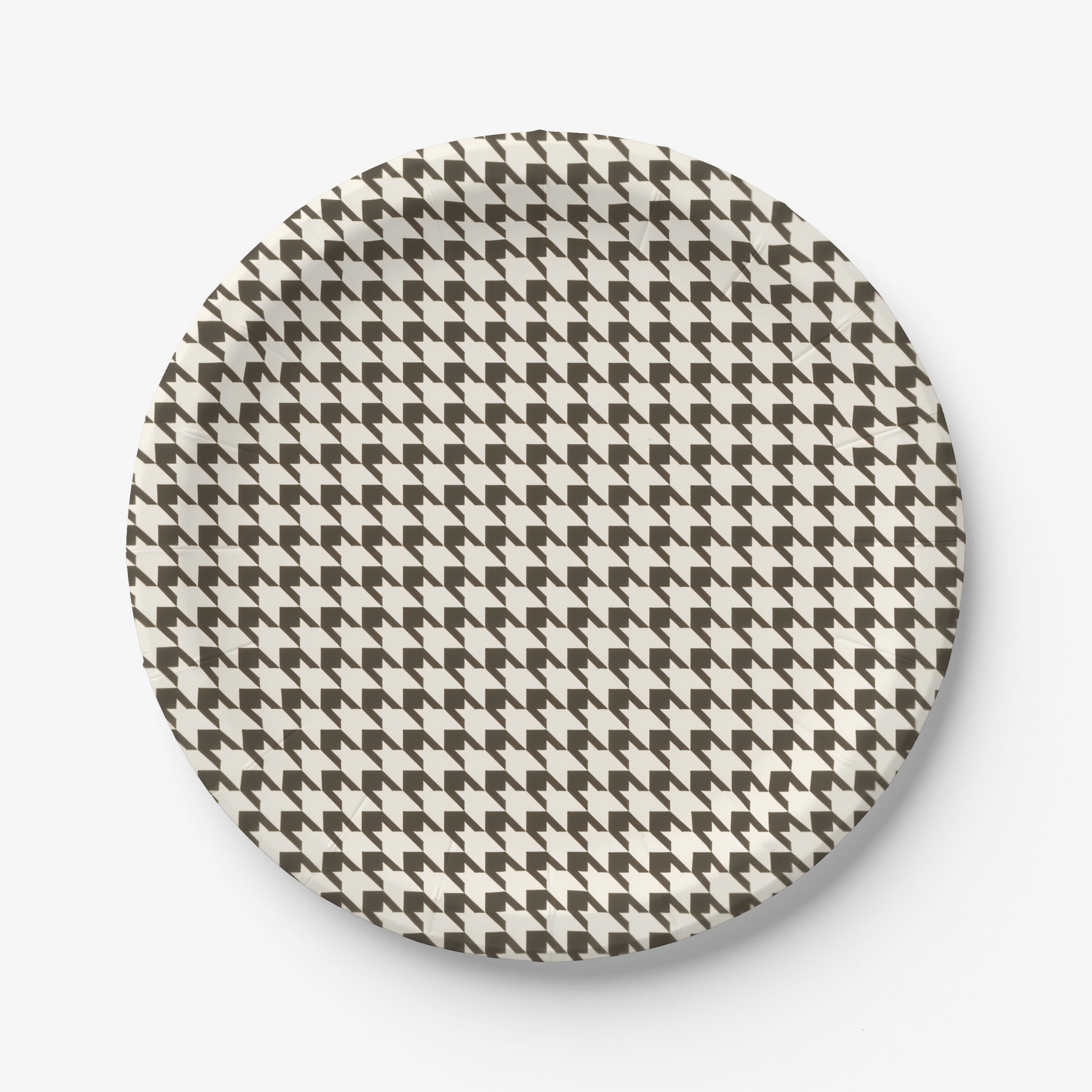 Vintage Voyagers France Umber Houndstooth Paper Plates