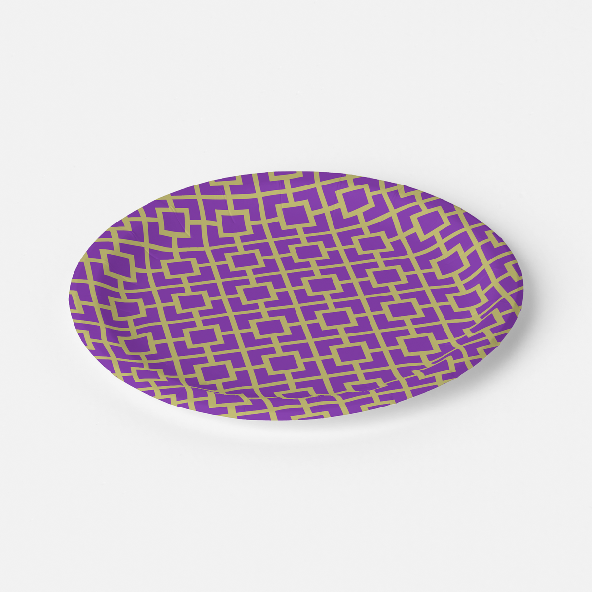 Vintage Voyagers France La Chinoiserie Violet Fretwork Paper Party Plate
