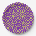 Vintage Voyagers France La Chinoiserie Violet Fretwork Paper Party Plate