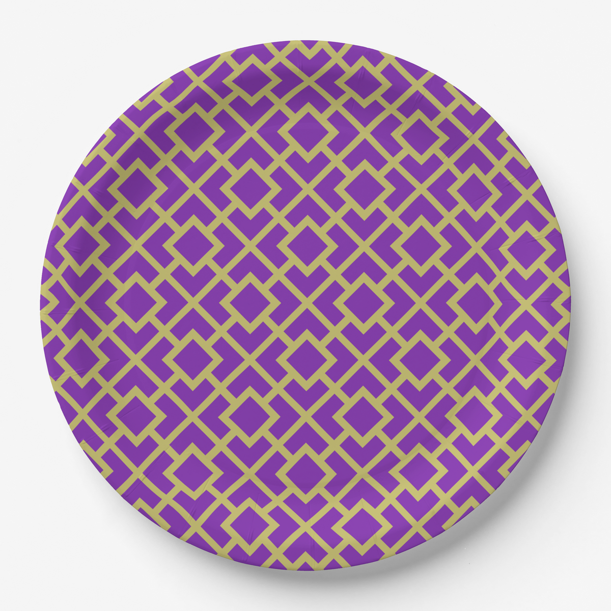 Vintage Voyagers France La Chinoiserie Violet Fretwork Paper Party Plate