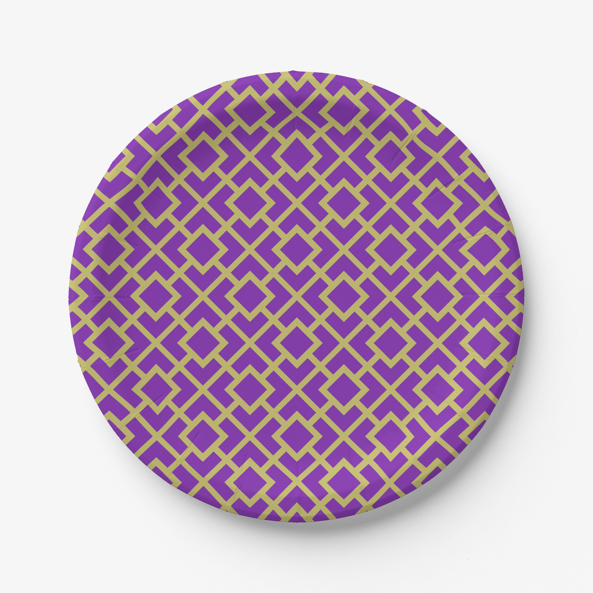 Vintage Voyagers France La Chinoiserie Violet Fretwork Paper Party Plate