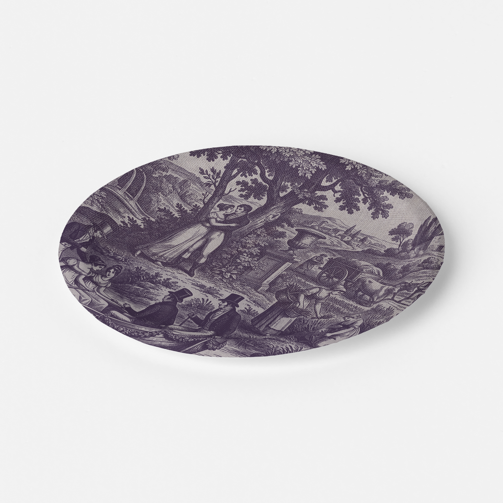 Vintage Voyagers France Grape Paper Plate