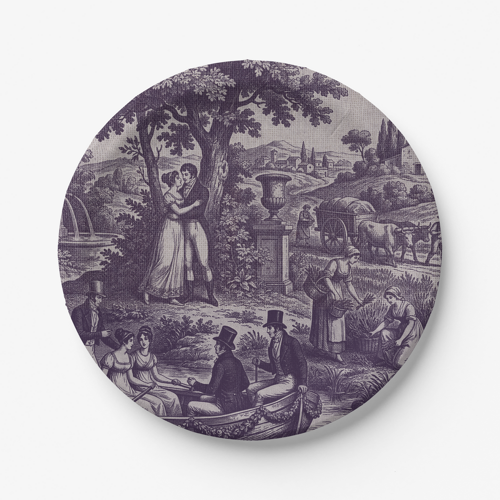 Vintage Voyagers France Grape Paper Plate