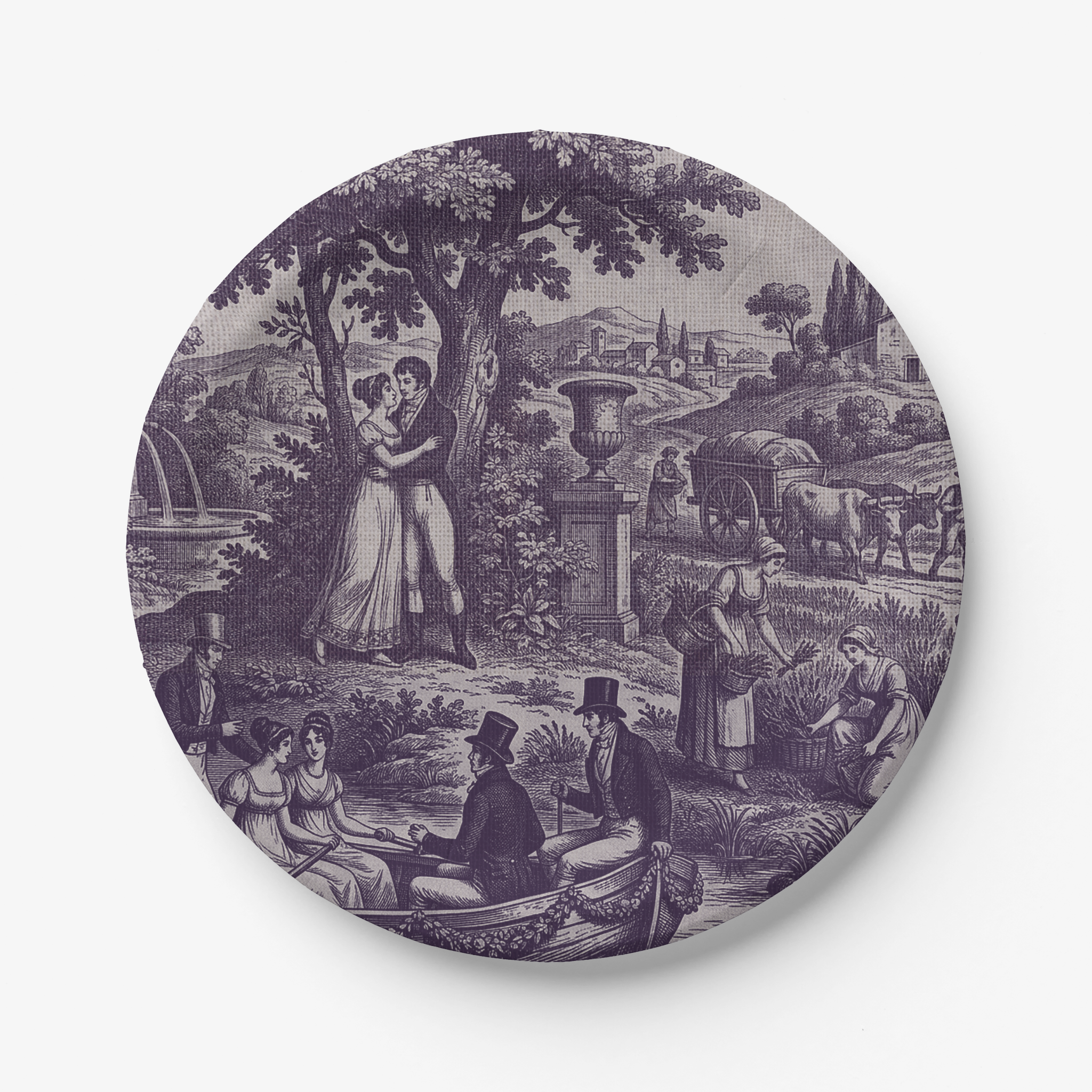 Vintage Voyagers France Grape Paper Plate
