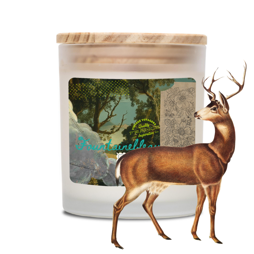 Fountainebleu candle with dear illustration