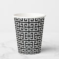 Greek Key paper party cup, front
