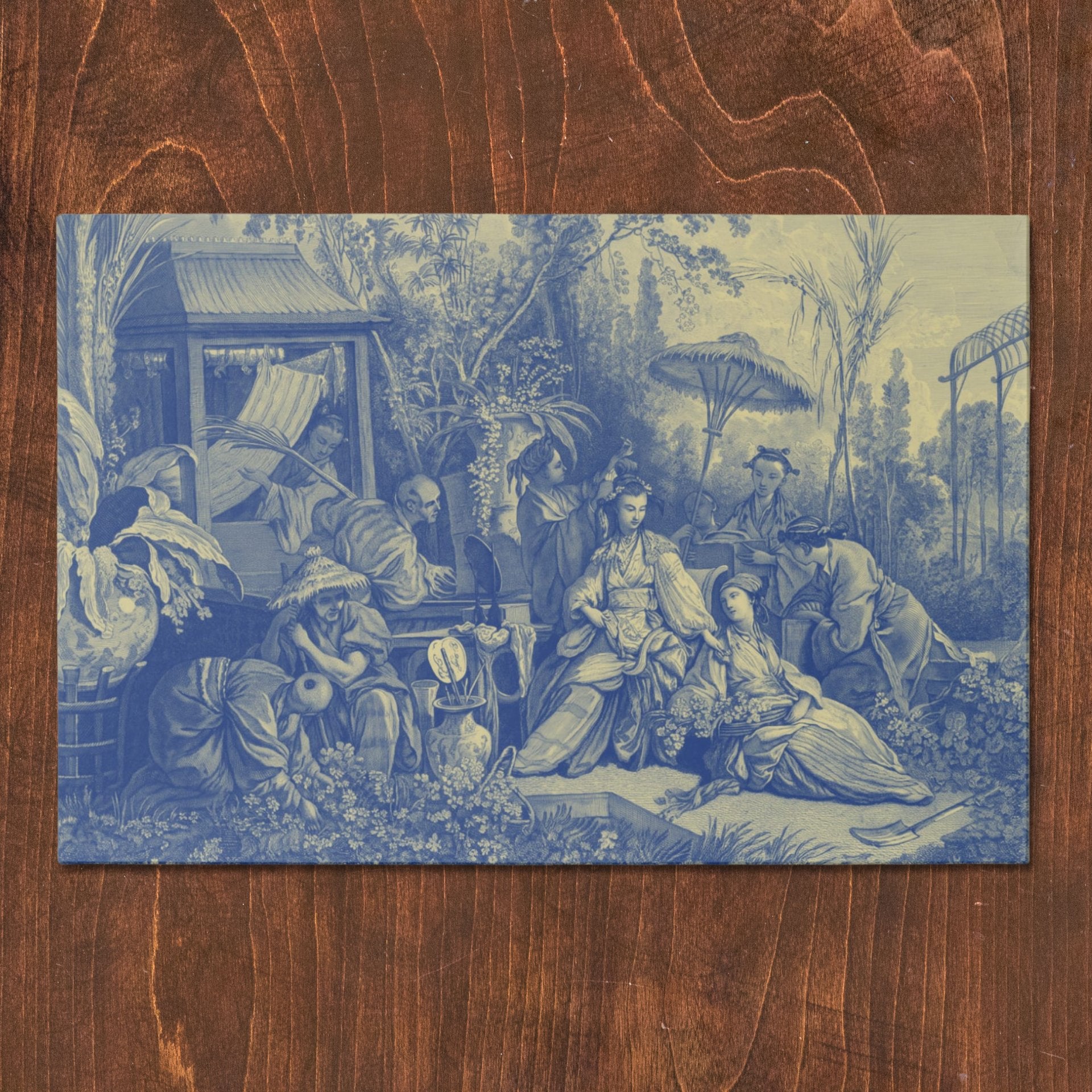 La Chinoiserie Porcelain chinoiserie garden-scene paper placemat