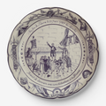 Paper Party plate with French revolutionary scene and text on a white background
