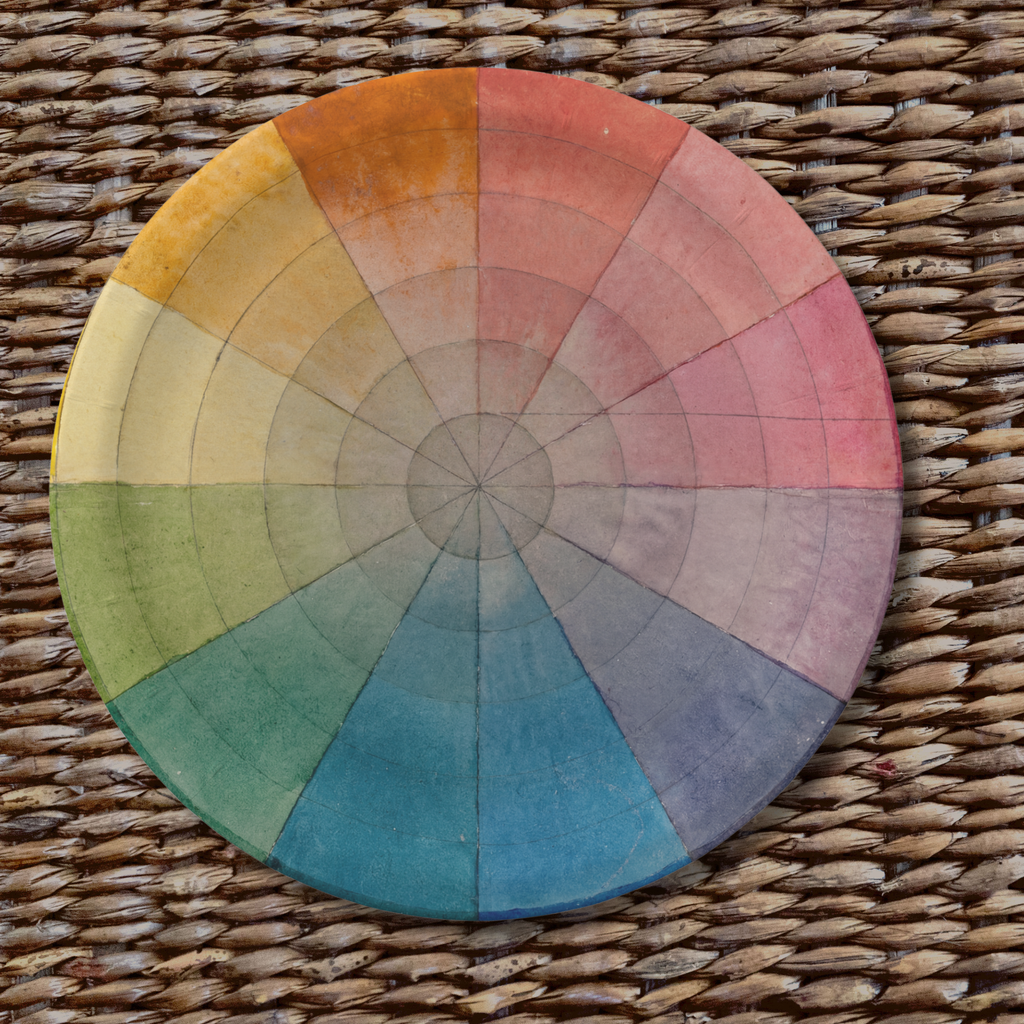 Color Wheel Plater wheel on a textured paper party plate