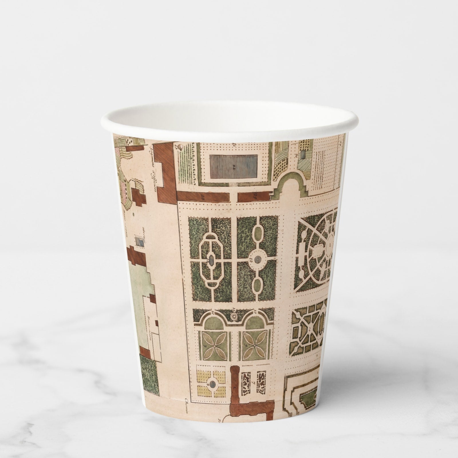 Le Jardin Français L'Élévation paper party cup, back
