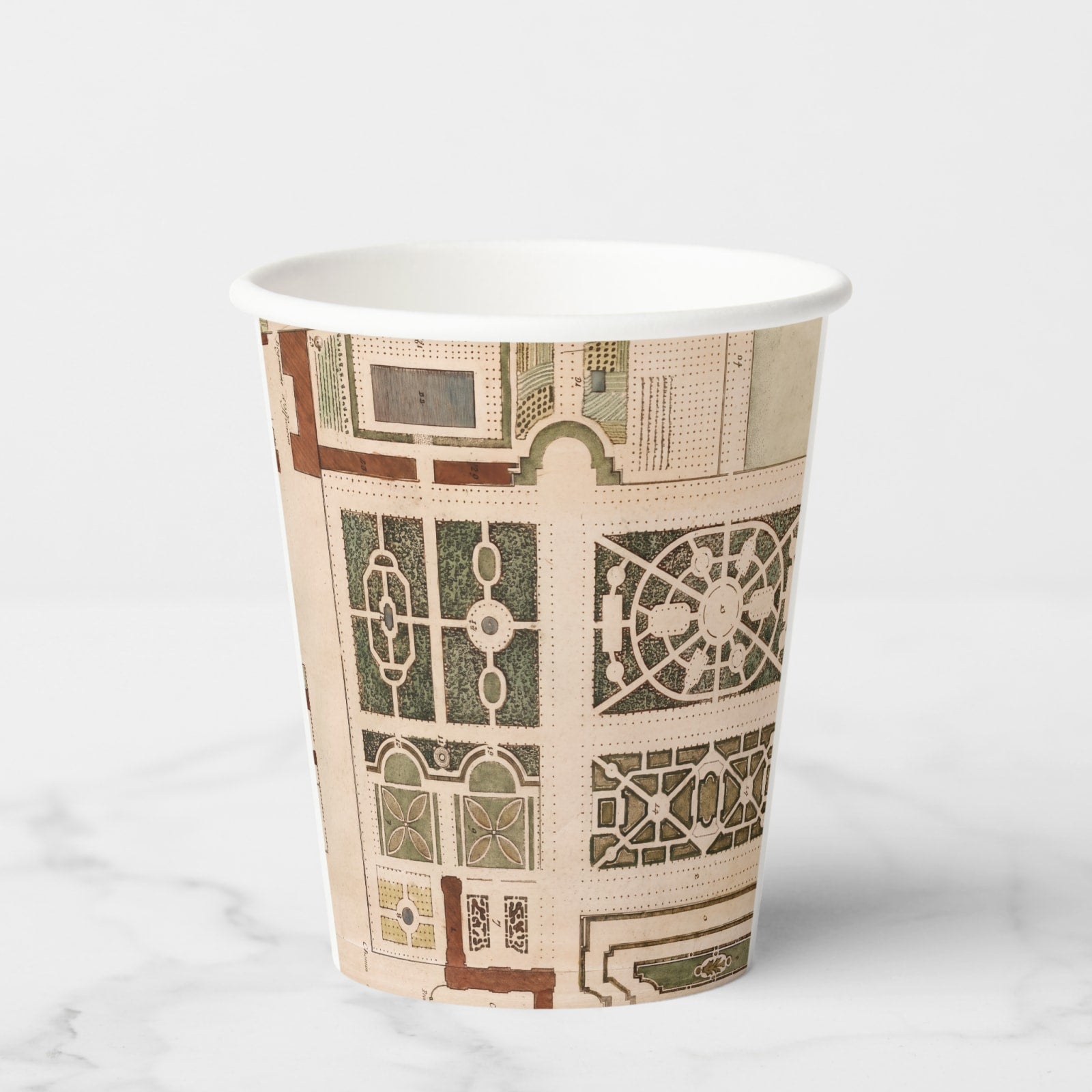 Le Jardin Français L'Élévation paper party cup, front