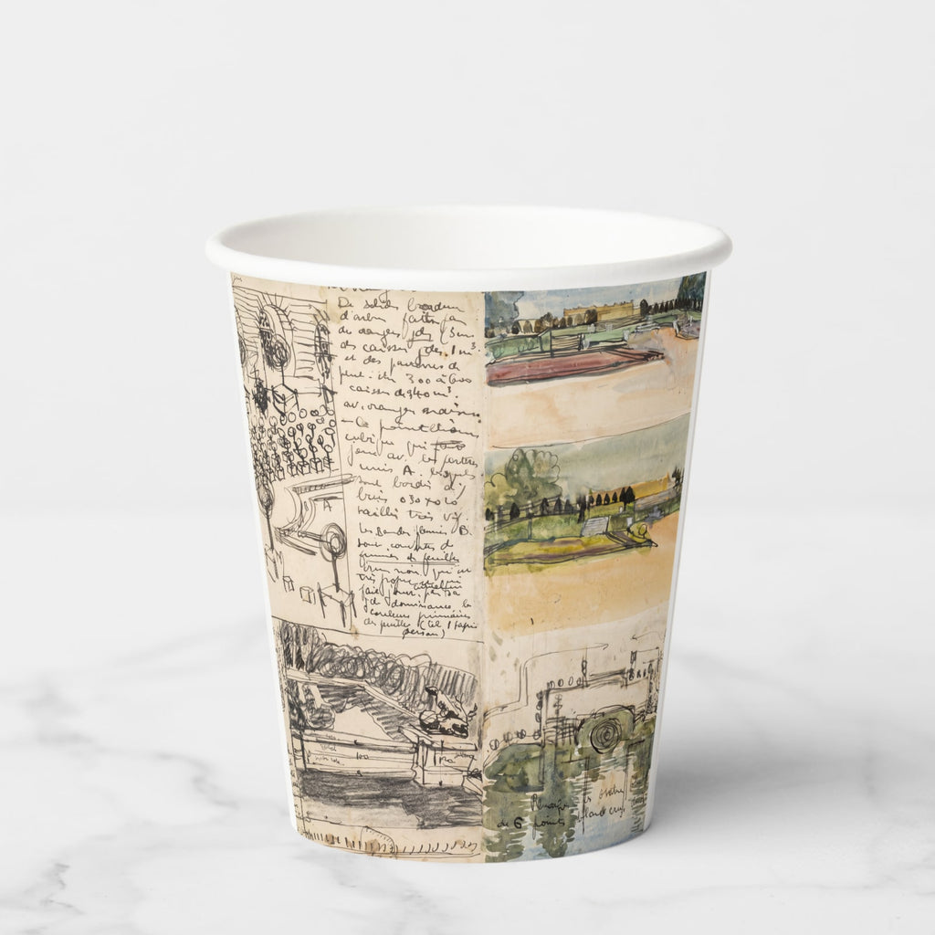 Le Jardin Français Le Plan paper party cup, back